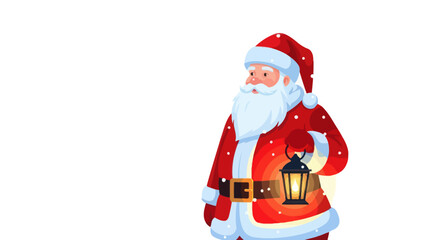 Charming santa claus character holding a lantern, illuminating christmas eve warmth