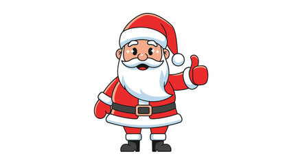 Cheerful santa claus cartoon character giving a thumbs up gesture for festive celebrations