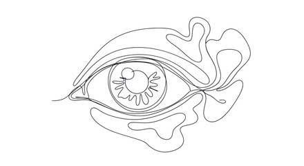 Single line eye art expressing clarity, vision and minimalistic aesthetics in linear design