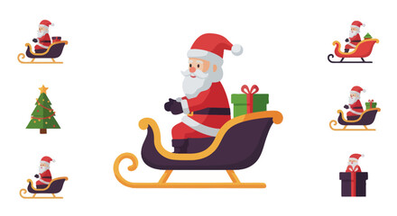 Festive christmas cheer illustration showcasing santa claus and winter holiday elements