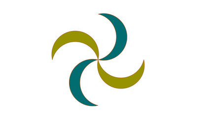 Abstract Spinning Crescent Moon Logo
