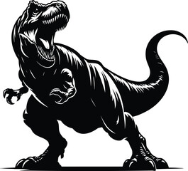 Giant Angry T-rex Roaring vector illustration isolated on white background © Md Hasan