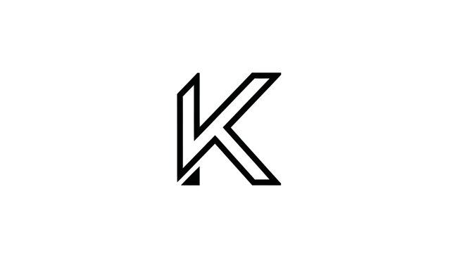Elegant letter K design with a modern edge conveying sophistication and precision for branding