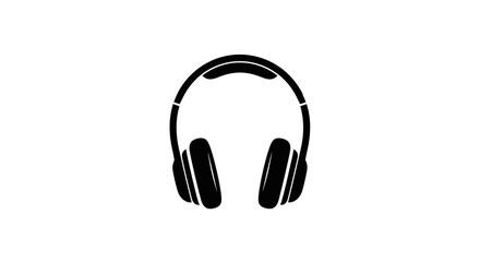 Sleek black and white headphones icon for audio enjoyment and listening pleasure