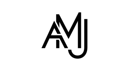 Monogram creation showcasing initial letters AMJ with minimalist design and modern typography