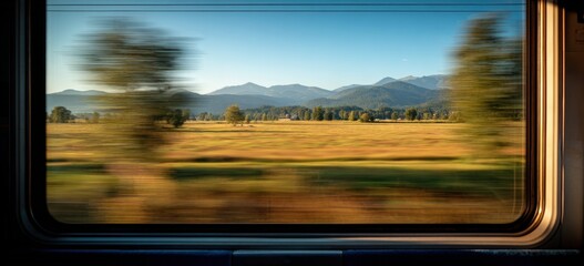 Scenic train ride through autumnal countryside