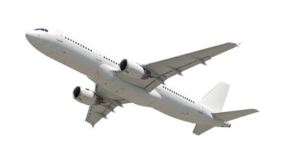Fototapeta premium White Airplane Taking Off Isolated