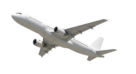 White Airplane Taking Off Isolated