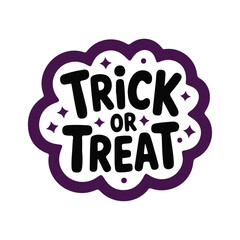 Halloween Typography Design Poster Featuring the Fun Phrase 'Trick or Treat' in Playful Bubble Letters