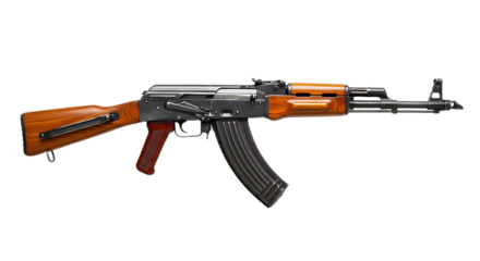 Isolated AK-47 Assault Rifle on Black