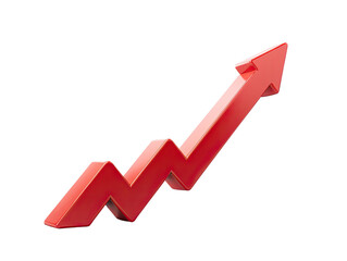 Red upward trending graphic