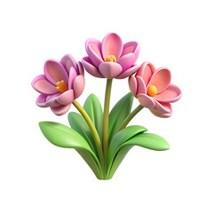 Obraz premium Fresh Blooms Flowers 3D Transparent Background Image