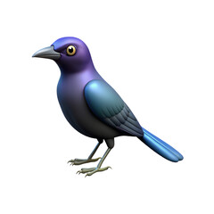 Obraz premium Grackle Bird 3D Transparent Background Image