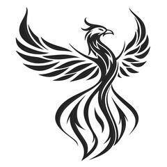 Obraz premium Elegant phoenix with spread wings, a symbol of rebirth