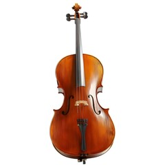 Fototapeta premium 孤立したチェロの木製楽器茶色の光沢のある表面を持つ白背景