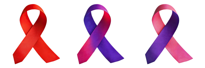Three awareness ribbons
