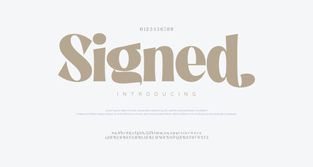 Signed Minimal modern alphabet fonts. Typography minimalist neon urban digital fashion future creative logo font.