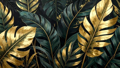 Luxurious tropical leaves