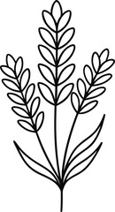 lavender flower line art vector icon on white background