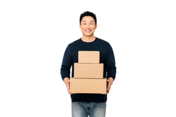 delivery man carrying boxes
