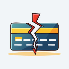 Fototapeta premium Broken Credit Card Illustration