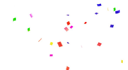 Multicolor confetti abstract background, Realistic Confetti on transparent PNG Festive decorative tinsel element for design. Colorful confetti explosion isolated on transparent background. 3D Confeti