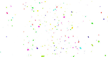 Multicolor confetti abstract background, Realistic Confetti on transparent PNG Festive decorative tinsel element for design. Colorful confetti explosion isolated on transparent background. 3D Confeti