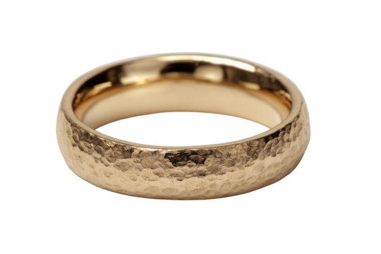 Gold ring with hammered texture