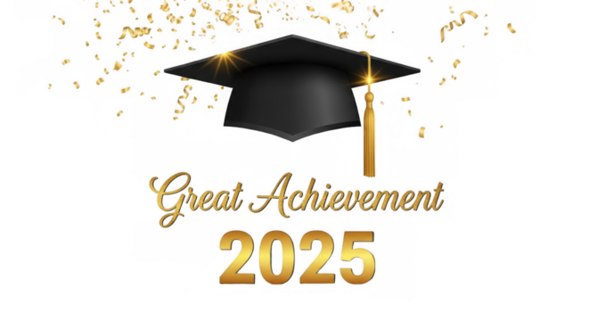 Celebrating the graduating class of 2025 a shining moment with confetti and a