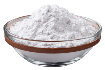Fine white powder in a glass bowl