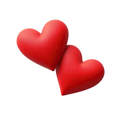 Fototapeta premium Two red hearts overlapping