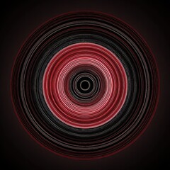 Concentric circles of red and gray, radiating from a dark center