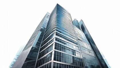 modern skyscraper isolated on white created with generative ai