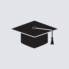 Black Graduation Cap Icon Signifying Academic Achievement and Scholarly Success representing Education Goals and Milestone Reached and Future Opportunities with Symbol of Knowledge