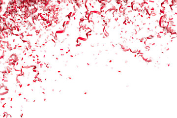 Abstract red and white splatter on black
