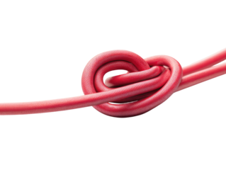 Twisted red cord knot