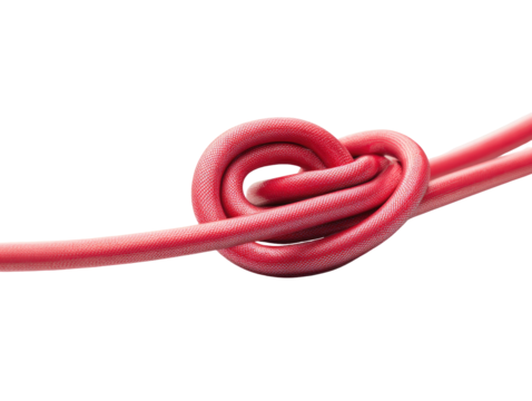 Twisted red cord knot