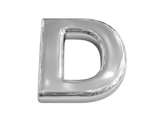 Metallic 3D letter D
