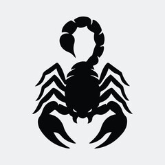 Silhouette black scorpion symbol isolated on white background vector illustration