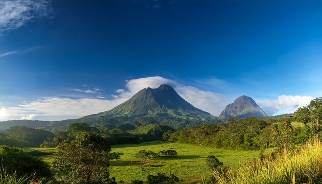 landscape image taken in chiriqui panama the baru volcano is shown in the background