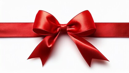 Fototapeta premium red ribbon bow isolated on a white background