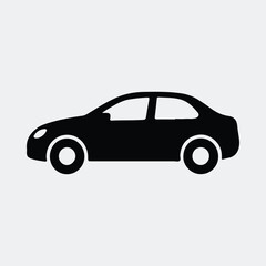 Silhouette compact car black side view vector illustration