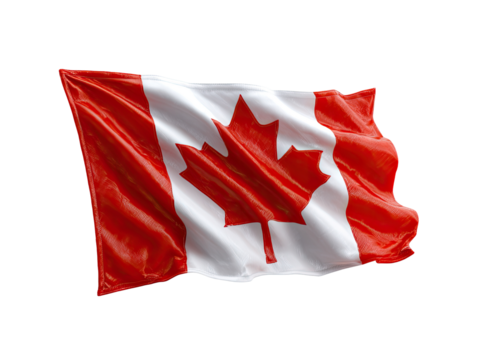 A digitally rendered Canadian flag billowing in the wind - Powered by Adobe