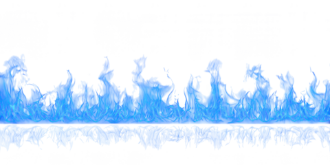 Seamless Fire Flames Border PNG – Realistic Horizontal Flame Line