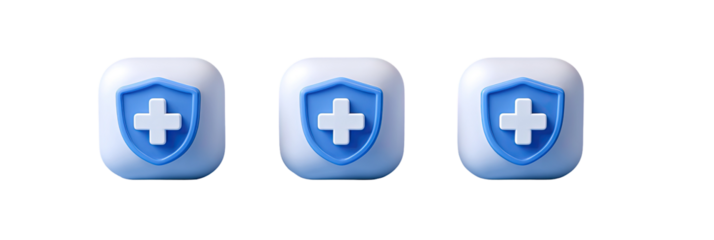 Three 3D medical icons