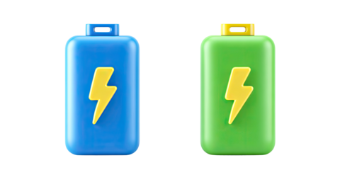 Two colorful battery icons