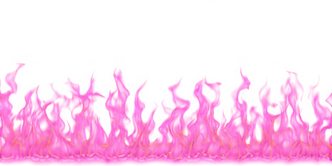 Seamless Fire Flames Border PNG – Realistic Horizontal Flame Line