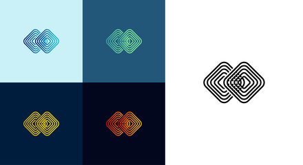 Abstract Geometric Line Logo Icon.