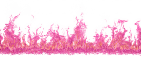 Seamless Fire Flames Border PNG – Realistic Horizontal Flame Line