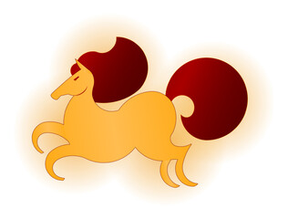 Chinese zodiac sign horse character line art, isolated on transparent. 2026 Lunar New Year hand drawn vector illustration. Traditional holiday celebration design elements, seasonal banner, card